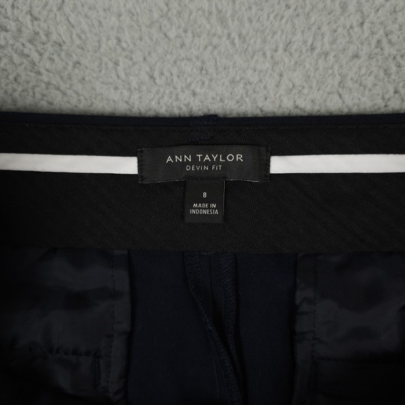 Ann Taylor Pants Womens 8 Blue Devin Fit Stretch Dress Trousers Career Office - Picture 3 of 14